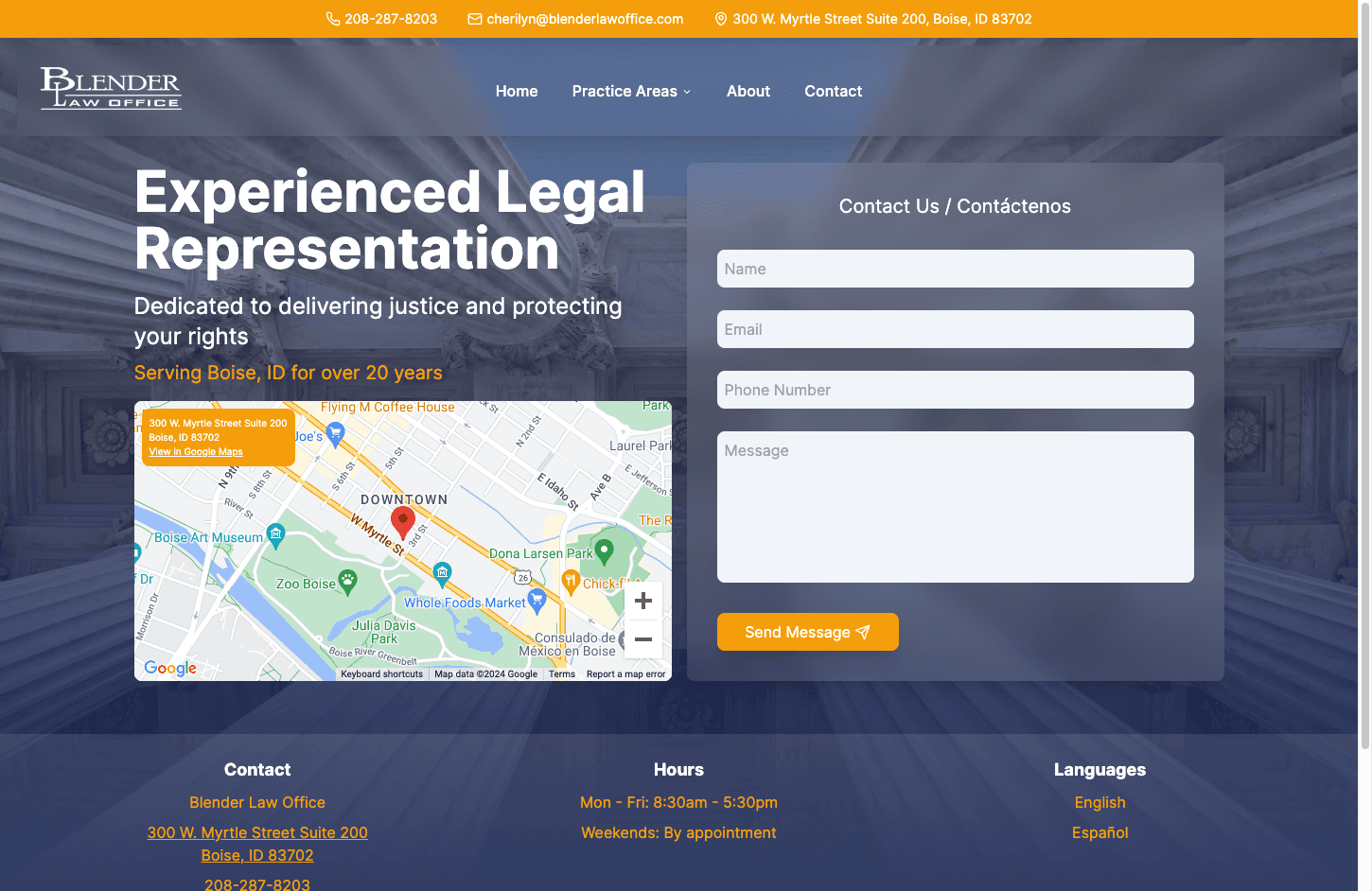 Blender Law Office website built by Surgncy