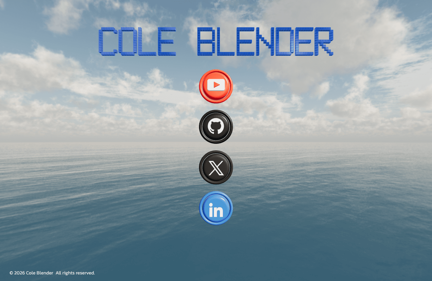 Cole Blender website built by Surgncy